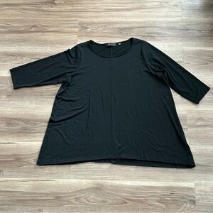 Eyn Black 3/4 Sleeve Loose Shape Pill Over Top Women Size 1X